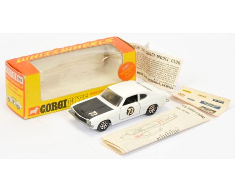 Corgi Whizzwheels 303 Ford Capri 3 Litre V6 "Roger Clark's" - white, black bonnet and interior, Whizzwheels, racing number 73