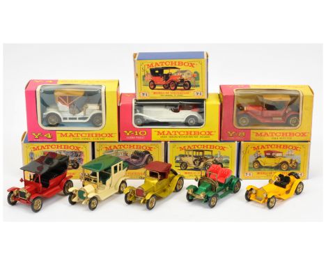 Matchbox Models of Yesteryear boxed mixed group to include Y6 1913 Cadillac - metallic gold body &amp; chassis, maroon smooth