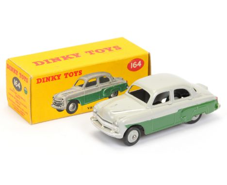 Dinky 164 Vauxhall Cresta Saloon, two-tone green and grey including rigid hubs with smooth tyres, silver trim including bonne