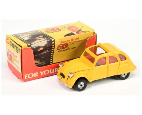 Corgi Toys 272 "James Bond" Citroen 2CV taken from the film "For Your Eyes Only" - deep yellow body, red interior, chrome tri