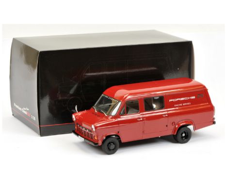 Premium Classixxs 30060 1/18th scale Ford Transit MKI "Porsche Racing Service" - red, limited to 500 pcs - Good to Excellent,