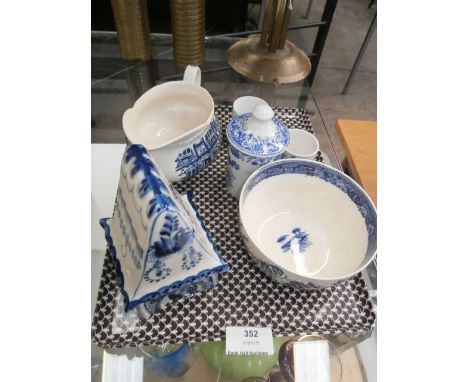 Tray of Blue and White Pottery inc Wedgwood and Spode