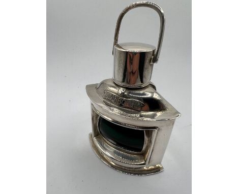 Sterling silver novelty ships starboard light. Hallmarked London 1911. Sponsor's mark SJ. Gross weight approximately 110 gram