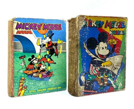 Walt Disney. The first Mickey Mouse Annual, London: Dean &amp; Son [1930], heavily worn boards, one colour plate only [of fou