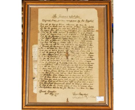 The Queen's Jubilee, verse composed by George Daybell, Inspector of Police, Church Broughton, Derbyshire, dated 25 May 1887, 