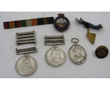 2 South Africa general service medals to include a Queen Victoria with 5 clasps for Cape Colony , Orange Free State , Transva