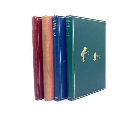 Milne, A. A. Winnie-the-Pooh, second edition, London: Methuen, 1926, publisher's gilt green cloth; The House at Pooh Corner, 