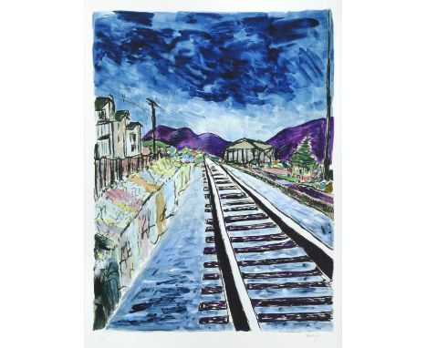 Bob Dylan (b.1941) American"Train Tracks" (2013)Signed, numbered 175/295, giclee print, 113cm by 83cmSold together with the W