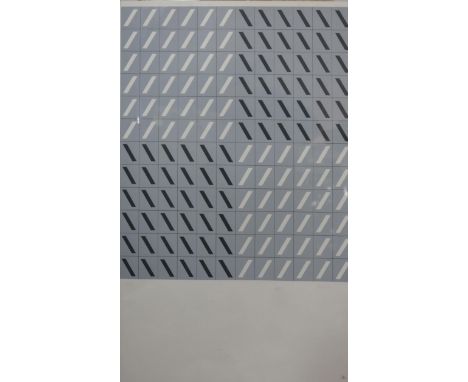 A lithograph of geometric shapes, indistinctly signed and dated '75 in pencil, numbered 68/90, 48 x 48cm 