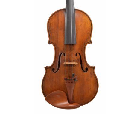 19th century violin labelled Gaietanus Vinaccia,...Rua Catalana, 1834, also crudely inscribed 1834 on the button, the two pie