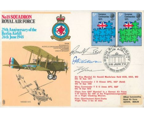Great War fighter ace AVM Sir Ranald Reid DSO MC multi signed 18 sqn RAF cover. Great War fighter ace AVM Sir Ranald Reid DSO