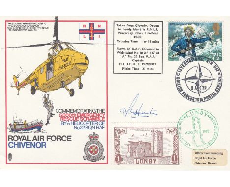 Rare C16d RAF Chivenor taken from Clovelly Devon to Lundy Island Signed J. M. Hunter, coxswain. 5 Aug 72 BFPS 1319 RAF Chiven