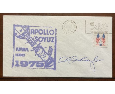 NASA Astronaut Deke Slayton WW11 B25 Pilot signed Apollo Soyuz Cover 1975 KSC pm. 15 Jul 1975 Kennedy Space Center Special Po
