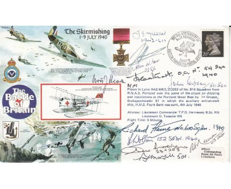 RAFA1a Battle of Britain Skirmishing 1940 Signed 12 Battle of Britain Pilots. 23 Jan 90 BFPS 2216 Battle of Britain Skirmishi