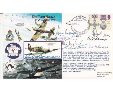 RAFA11b Battle of Britain Major Assault Signed 6 Battle of Britain, Pilots, Crew. 16th September 1990 Duxford Air Day Special