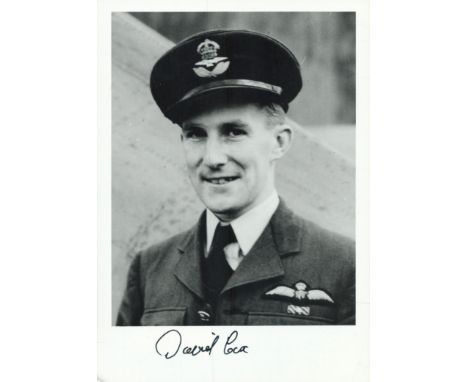 Battle of Britain pilot Wg Cdr David Cox 19 sqn signed 7 x 5 b/w photo in Uniform WW2 RAF. Cox joined 19 Squadron at Duxford 