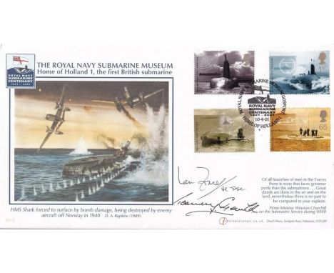 Buckingham FDC Royal Navy Submarine Museum Signed 2 Victoria Cross Holders. 10 4 01 Gosport Home of Holland Royal Navy Submar