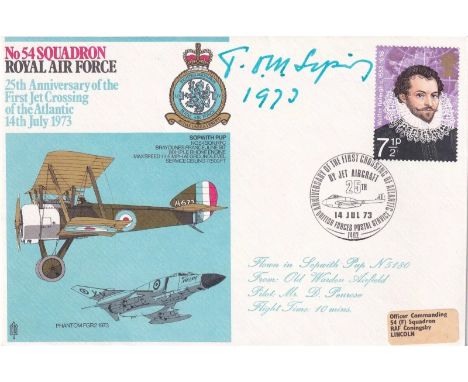 RAF13c 54 Sqn Sopwith Cover Signed Sir Thomas Sopwith. Designer. 14 Jul 73 BFPS 1402 25th Anniversary of the first crossing o
