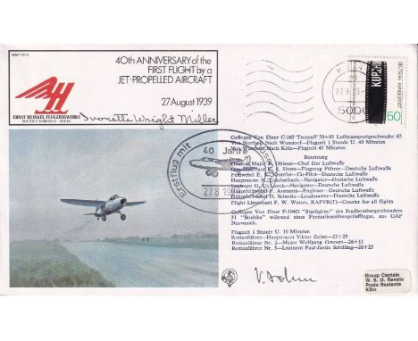 40th Anniv 1st Flight by a Jet Propelled Aircraft signed Mrs Ivonette Wright - Miller. 27 8 1979 KOLN 40th Anniv of 1st Fligh