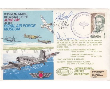 C51 Arrival of the JU52 to RAF Museum Signed W Noller KC Luftwaffe pilot. C51 Commemorating The Arrival of the JU52 3M at the