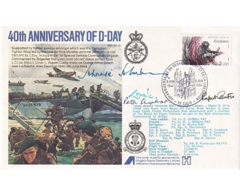 AC10 Anniv D - Day Signed Johnnie Johnson and R Curtis, Ayerst In D - Day Action. 06 Jun 84 Caen Special Postmark 06 Jun 84 C