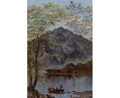 JOHN BRANDON SMITH (British 1848-1884)  Ben Venue from the Road on the Shore of Loch Achray  Oil on panel, signed, dated 1869