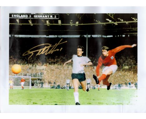 Football Sir Geoff Hurst signed 1966 World Cup Final 16x12 colour print. Sir Geoffrey Charles Hurst MBE (born 8 December 1941