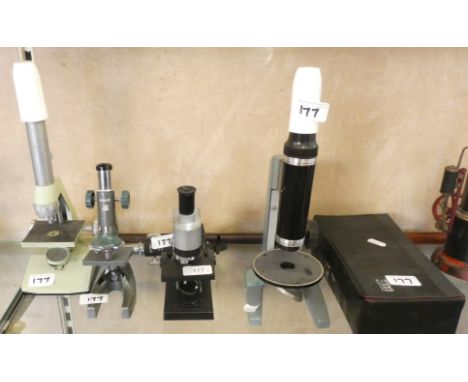 A collection of telescopes and accessories, to include Harlux, Salter and a cased 3M Scotch EJ-3 brand labeller. 