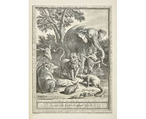 La Fontaine (Jean de). Fables Choisies, mises en vers, 4 volumes, Desaint &amp; Saillant and Durand, Paris, 1755-59, half tit