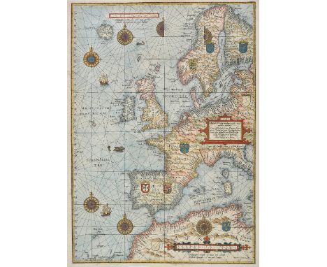 Europe. Waghenaer (Lucas Janszoon), Universe Europe Maritime Eiusque Navigationis Descriptio. Generale Paschaerte van Europa.