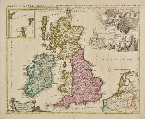 British Isles. Jaillot (Alexis Hubert), Les Isles Britannique qui contiennent les Royaumes d'Angleterre, Ecosse et Irlande di