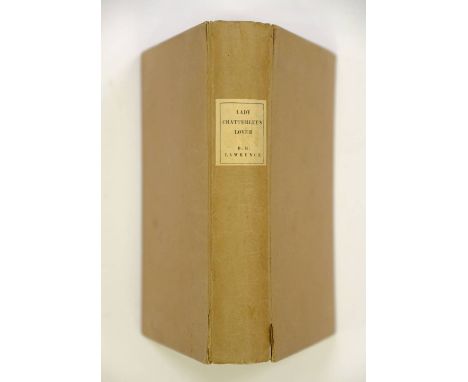 Lawrence (D.H.). Lady Chatterley's Lover, privately printed, [Paris], 1928, a little light spotting, original mulberry boards