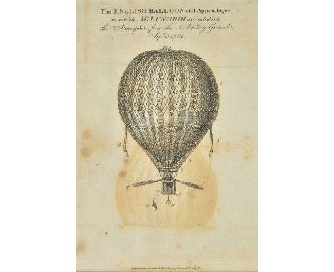 Lunardi (Vincent). An Account of the First Aerial Voyage in England, in a Series of Letters to his Guardian, Chevalier Gherar