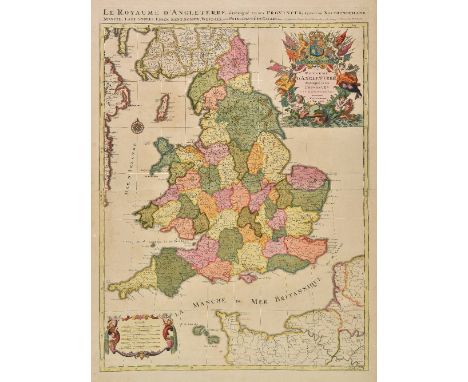 England &amp; Wales. Jaillot (Alexis-Hubert &amp; Sanson Nicolas), Le Royaume d'Angleterre distingu‚ en ses provinces..., Par