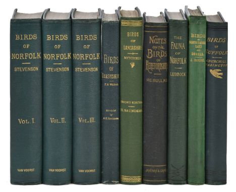 Stevenson (Henry). The Birds of Norfolk, with Remarks on their Habits, Migration, and Local Distribution, 3 volumes, 1st edit