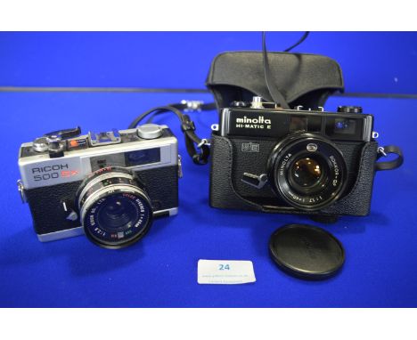 Minolta Hi-Matic E and a Ricoh 500GX Cameras 