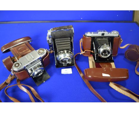 Three Vintage Cameras Including Zeiss and Solida 