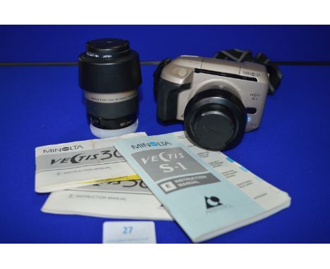 Minolta Vectis KIt Camera and Telephoto Lens 