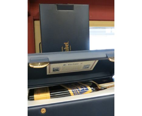 Johnnie Walker Blue Label blended Scotch Whisky, 1.75 litre bottle, No. J019286 in navy blue faux leather presentation box 