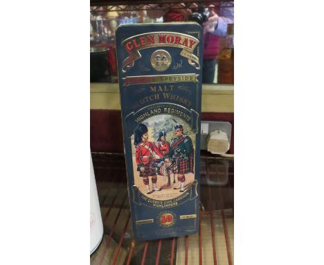Glen Moray 16 year aged single Speyside Malt Scotch Whisky in limited special edition Queen's own Cameron Highlanders Highlan