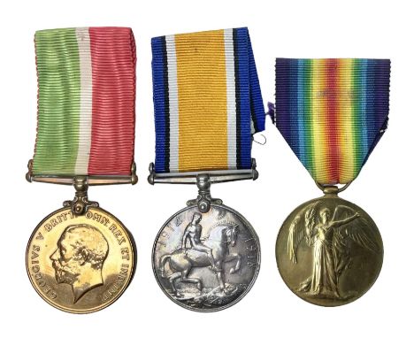 WW1 pair of medals comprising British War Medal and Victory Medal awarded to 2246 Pte. F. Lane York. R.; and WW1 Mercantile M