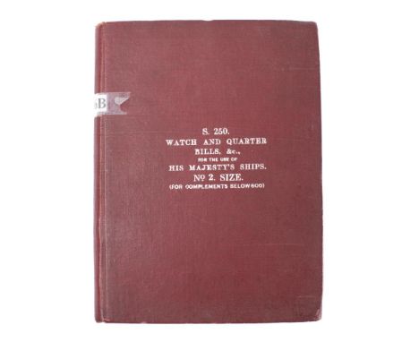 HMS Calcutta (D82). A Watch and Quarter Bills book: with manuscript details of watch personnel , guns crews etc, also with so