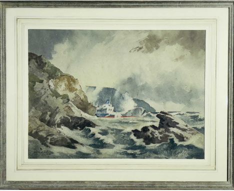 Ralph Richard Angus BRENT (1903-2002)The Allegrity AshoreWatercolourSigned and dated 199139 x 53cmTogether with a signed penc