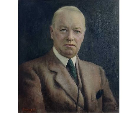 Harold C. HARVEY (1874-1941)Portrait of Mr BrashOil on canvasSigned50x45cm