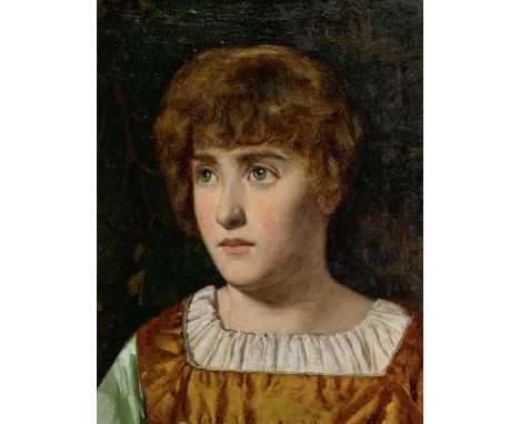 Edwin HARRIS (1855-1906)Portrait of a Young GirlOil on canvas, linedSigned35 x 27.5cmThis charming work is in very good condi