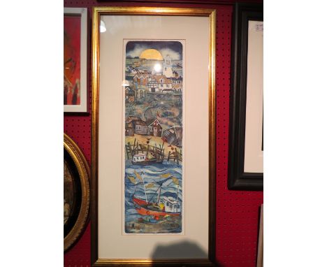MANDY WALDEN (XXI)- A framed and glazed limited edition hand finished print, 'Southwold', pencil signed and No 7/25, 58cm x 1