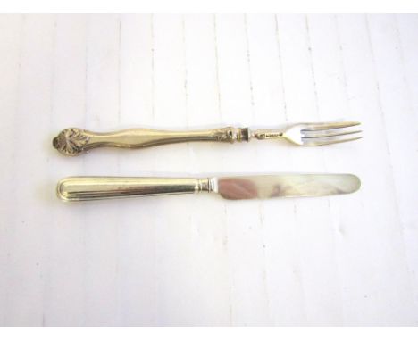 A William IV silver fruit knife, Sheffield 1833 and similar patisserie fork, Sheffield 1849 AH. 55g