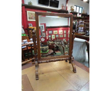 An Arts &amp; Crafts Cope &amp; Collinson ash tilting dressing chest bevel edge mirror the reeded edge over a ring turned fra