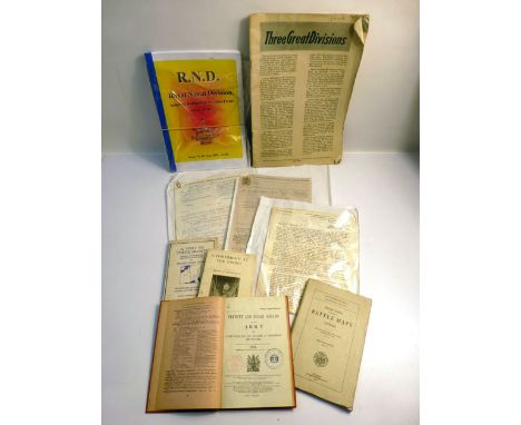 WWI & WWII : Miscellaneous collection of booklets and ephemera including : British Legion Journal 1921; 9th. Queens Royal Lan