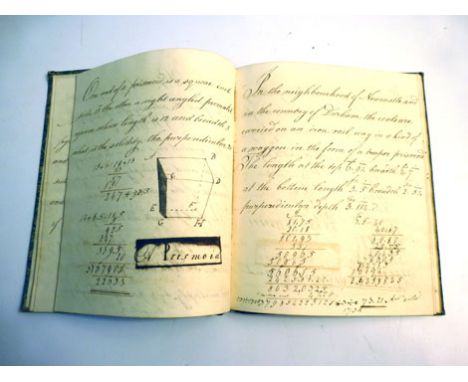 Pupil's Copy Book, 1825. A small qto. Hb. Qtr.bound note book with marbled boards used by one John Brabbins. The book is devo